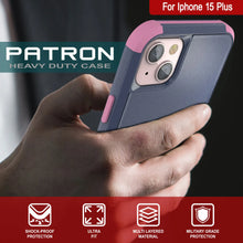 Load image into Gallery viewer, Punkcase for iPhone 15 Plus Belt Clip Multilayer Holster Case [Patron Series] [Navy Pink]
