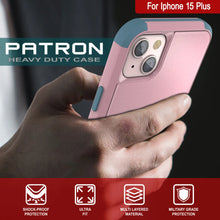 Load image into Gallery viewer, Punkcase for iPhone 15 Plus Belt Clip Multilayer Holster Case [Patron Series] [Pink-Blue]
