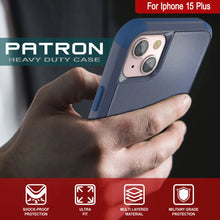 Load image into Gallery viewer, Punkcase for iPhone 15 Plus Belt Clip Multilayer Holster Case [Patron Series] [Navy]
