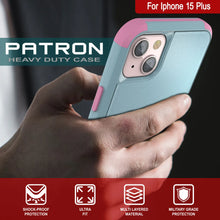 Load image into Gallery viewer, Punkcase for iPhone 15 Plus Belt Clip Multilayer Holster Case [Patron Series] [Mint-Pink]
