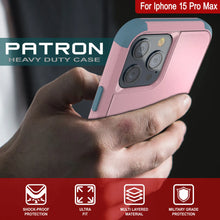 Load image into Gallery viewer, Punkcase for iPhone 15 Pro Max Belt Clip Multilayer Holster Case [Patron Series] [Pink-Blue]
