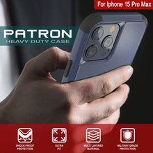 Load image into Gallery viewer, Punkcase for iPhone 15 Pro Max Belt Clip Multilayer Holster Case [Patron Series] [Navy Black]
