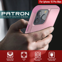 Load image into Gallery viewer, Punkcase for iPhone 15 Pro Max Belt Clip Multilayer Holster Case [Patron Series] [Pink]
