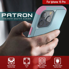 Load image into Gallery viewer, Punkcase for iPhone 15 Pro Belt Clip Multilayer Holster Case [Patron Series] [Mint-Pink]
