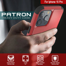 Load image into Gallery viewer, Punkcase for iPhone 15 Pro Belt Clip Multilayer Holster Case [Patron Series] [Red-Black]
