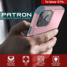 Load image into Gallery viewer, Punkcase for iPhone 15 Pro Belt Clip Multilayer Holster Case [Patron Series] [Pink-Blue]
