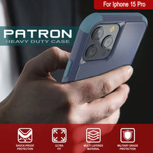 Load image into Gallery viewer, Punkcase for iPhone 15 Pro Belt Clip Multilayer Holster Case [Patron Series] [Navy Blue]
