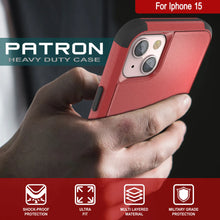 Load image into Gallery viewer, Punkcase for iPhone 15 Belt Clip Multilayer Holster Case [Patron Series] [Red-Black]
