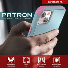 Load image into Gallery viewer, Punkcase for iPhone 15 Belt Clip Multilayer Holster Case [Patron Series] [Mint-Pink]
