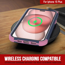 Load image into Gallery viewer, Punkcase for iPhone 15 Plus Belt Clip Multilayer Holster Case [Patron Series] [Navy Pink]
