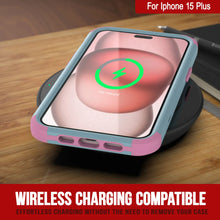 Load image into Gallery viewer, Punkcase for iPhone 15 Plus Belt Clip Multilayer Holster Case [Patron Series] [Mint-Pink]

