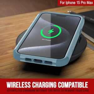 Punkcase for iPhone 15 Pro Max Belt Clip Multilayer Holster Case [Patron Series] [Mint]