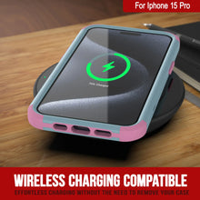 Load image into Gallery viewer, Punkcase for iPhone 15 Pro Belt Clip Multilayer Holster Case [Patron Series] [Mint-Pink]
