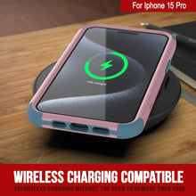 Load image into Gallery viewer, Punkcase for iPhone 15 Pro Belt Clip Multilayer Holster Case [Patron Series] [Pink-Blue]
