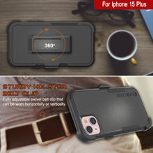 Load image into Gallery viewer, Punkcase for iPhone 15 Plus Belt Clip Multilayer Holster Case [Patron Series] [Black]
