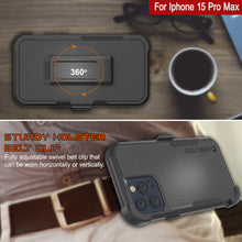 Load image into Gallery viewer, Punkcase for iPhone 15 Pro Max Belt Clip Multilayer Holster Case [Patron Series] [Black]
