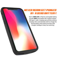 Load image into Gallery viewer, iPhone X Battery Case, PunkJuice 5000mAH Fast Charging Power Bank W/ Screen Protector | [Black]
