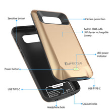 Load image into Gallery viewer, Galaxy S8 Battery Case, Punkcase 5000mAH Charger Case W/ Screen Protector | Integrated Kickstand &amp; USB Port | IntelSwitch | [Gold]
