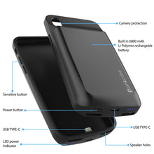 Load image into Gallery viewer, iPhone X Battery Case, PunkJuice 5000mAH Fast Charging Power Bank W/ Screen Protector | [Black]
