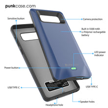 Load image into Gallery viewer, Galaxy Note 8 5000mAH Battery Charger W/ USB Port Slim Case [Blue]
