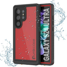Load image into Gallery viewer, Galaxy S24 Ultra Waterproof Case PunkCase StudStar Red Thin 6.6ft Underwater IP68 Shock/Snow Proof
