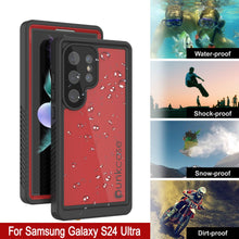 Load image into Gallery viewer, Galaxy S24 Ultra Waterproof Case PunkCase StudStar Red Thin 6.6ft Underwater IP68 Shock/Snow Proof
