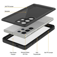 Load image into Gallery viewer, Galaxy S24 Ultra Waterproof Case PunkCase StudStar Black Thin 6.6ft Underwater IP68 Shock/Snow Proof
