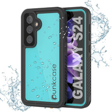 Load image into Gallery viewer, Galaxy S24 Waterproof Case PunkCase StudStar Teal Thin 6.2ft Underwater IP68 Shock/Snow Proof
