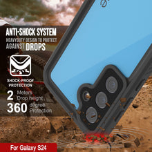 Load image into Gallery viewer, Galaxy S25 Waterproof Case PunkCase StudStar Light Blue Thin 6.2ft Underwater IP68 ShockProof
