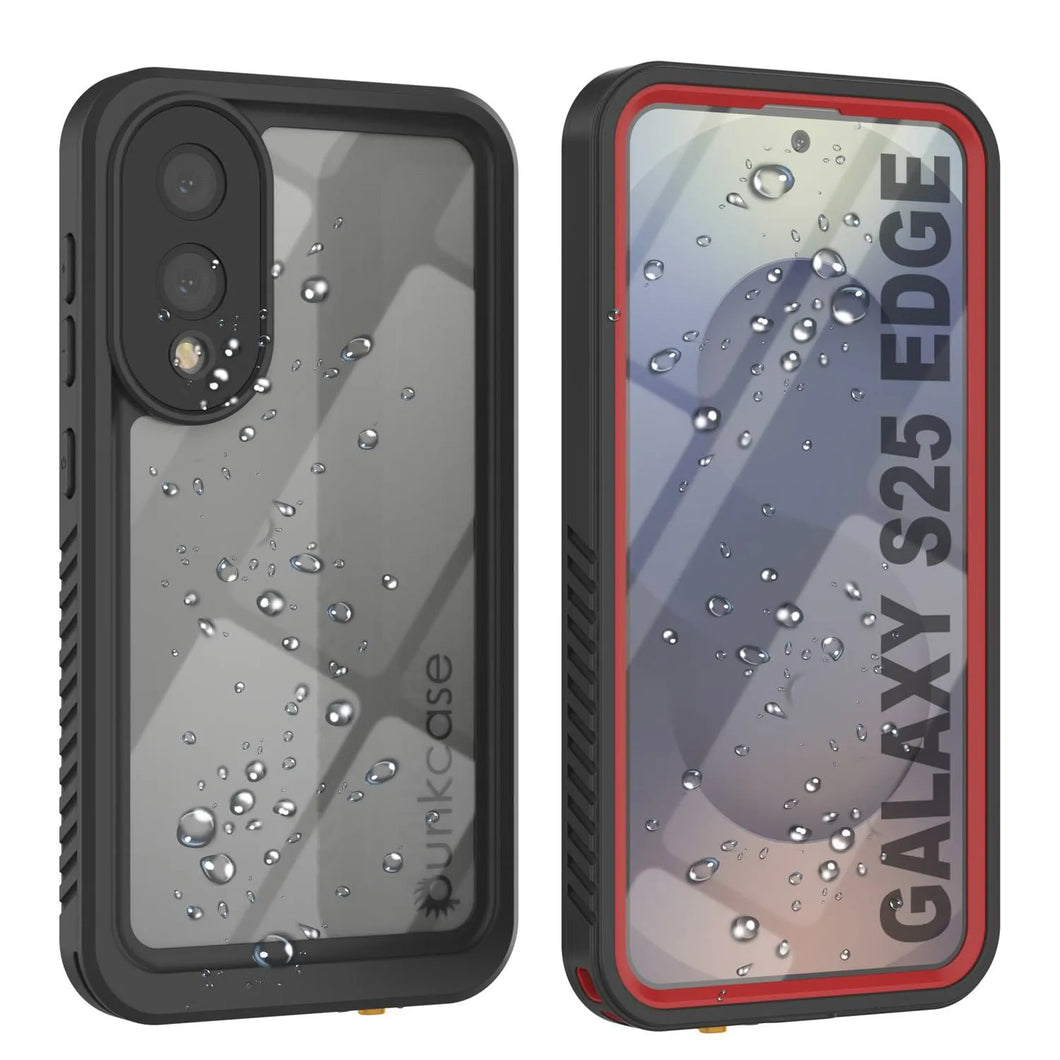 Galaxy S25 Edge Water/ Shockproof [Extreme Series] With Screen Protector Case [Red]