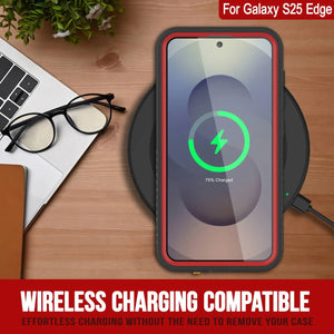 Galaxy S25 Edge Water/ Shockproof [Extreme Series] With Screen Protector Case [Red]