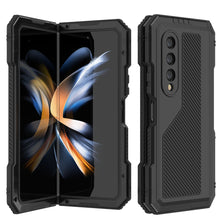 Load image into Gallery viewer, Galaxy Z Fold4 Metal Case, Heavy Duty Military Grade Armor Cover Full Body Hard [Black]
