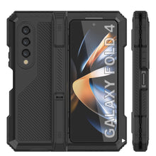 Load image into Gallery viewer, Galaxy Z Fold4 Metal Case, Heavy Duty Military Grade Armor Cover Full Body Hard [Black]
