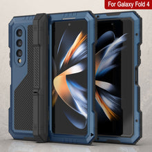 Load image into Gallery viewer, Galaxy Z Fold4 Metal Case, Heavy Duty Military Grade Armor Cover Full Body Hard [Blue]
