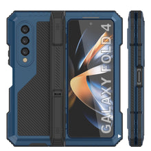 Load image into Gallery viewer, Galaxy Z Fold4 Metal Case, Heavy Duty Military Grade Armor Cover Full Body Hard [Blue]
