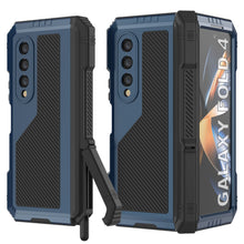 Load image into Gallery viewer, Galaxy Z Fold4 Metal Case, Heavy Duty Military Grade Armor Cover Full Body Hard [Blue]
