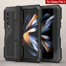Load image into Gallery viewer, Galaxy Z Fold4 Metal Case, Heavy Duty Military Grade Armor Cover Full Body Hard [Black]
