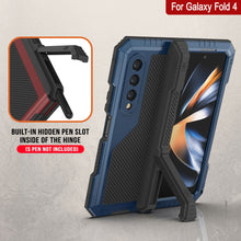 Load image into Gallery viewer, Galaxy Z Fold4 Metal Case, Heavy Duty Military Grade Armor Cover Full Body Hard [Blue]
