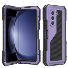 Load image into Gallery viewer, Galaxy Z Fold5 Metal Case, Heavy Duty Military Grade Armor Cover Full Body Hard [Purple]
