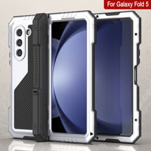 Load image into Gallery viewer, Galaxy Z Fold5 Metal Case, Heavy Duty Military Grade Armor Cover Full Body Hard [White]
