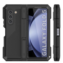 Load image into Gallery viewer, Galaxy Z Fold5 Metal Case, Heavy Duty Military Grade Armor Cover Full Body Hard [Black]
