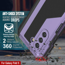 Load image into Gallery viewer, Galaxy Z Fold5 Metal Case, Heavy Duty Military Grade Armor Cover Full Body Hard [Purple]
