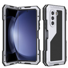 Load image into Gallery viewer, Galaxy Z Fold5 Metal Case, Heavy Duty Military Grade Armor Cover Full Body Hard [White]
