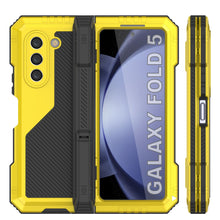 Load image into Gallery viewer, Galaxy Z Fold5 Metal Case, Heavy Duty Military Grade Armor Cover Full Body Hard [Neon]
