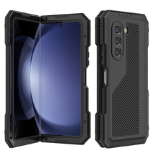 Load image into Gallery viewer, Galaxy Z Fold5 Metal Case, Heavy Duty Military Grade Armor Cover Full Body Hard [Black]
