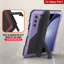 Load image into Gallery viewer, Galaxy Z Fold5 Metal Case, Heavy Duty Military Grade Armor Cover Full Body Hard [Purple]
