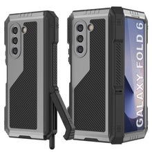 Load image into Gallery viewer, Galaxy Z Fold6 Metal Case, Heavy Duty Military Grade Armor Cover Full Body Hard [Silver]
