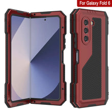 Load image into Gallery viewer, Galaxy Z Fold6 Metal Case, Heavy Duty Military Grade Armor Cover Full Body Hard [Red]
