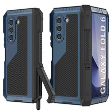 Load image into Gallery viewer, Galaxy Z Fold6 Metal Case, Heavy Duty Military Grade Armor Cover Full Body Hard [Blue]
