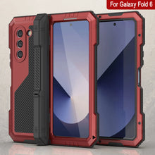 Load image into Gallery viewer, Galaxy Z Fold6 Metal Case, Heavy Duty Military Grade Armor Cover Full Body Hard [Red]
